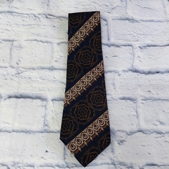 Vintage Selfridges London Wide Poly Tie - Picture 2 of 4